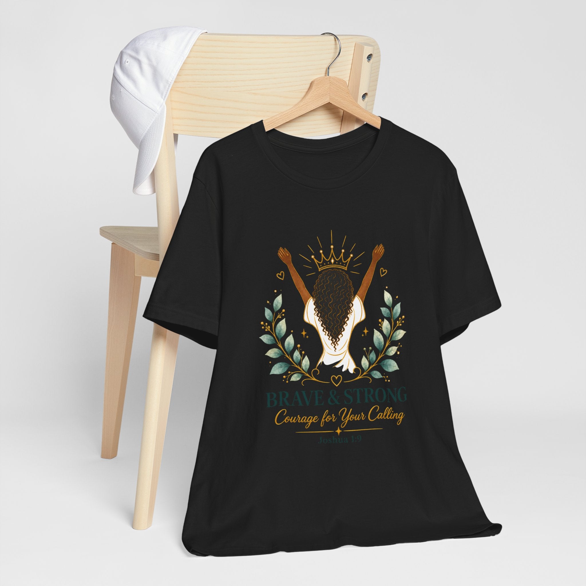 Brave & Strong Women’s Tee — ‘Courage for Your Calling’ Inspirational Christian Shirt (Joshua 1:9)