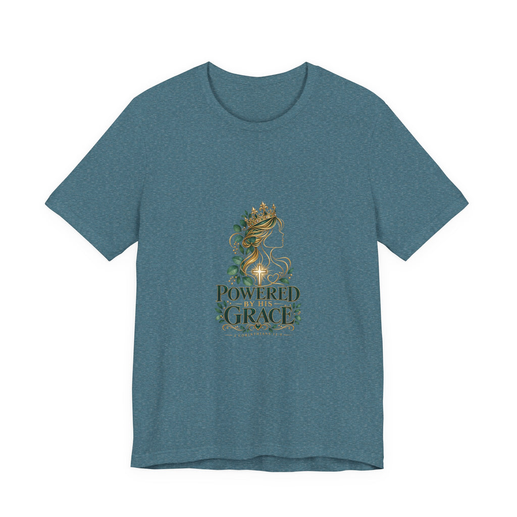 Powered by His Grace T-Shirt – 2 Corinthians 12:9