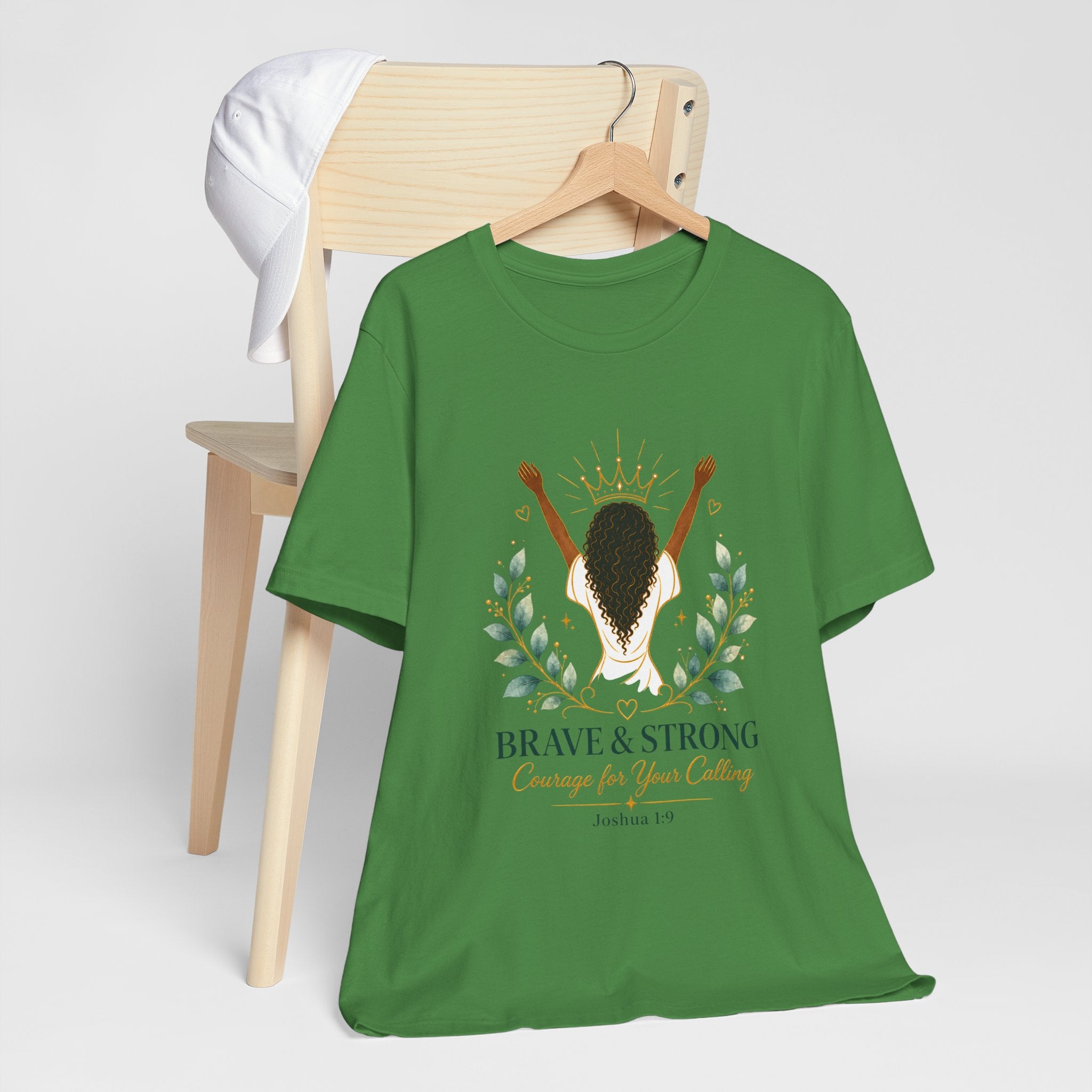 Brave & Strong Women’s Tee — ‘Courage for Your Calling’ Inspirational Christian Shirt (Joshua 1:9)