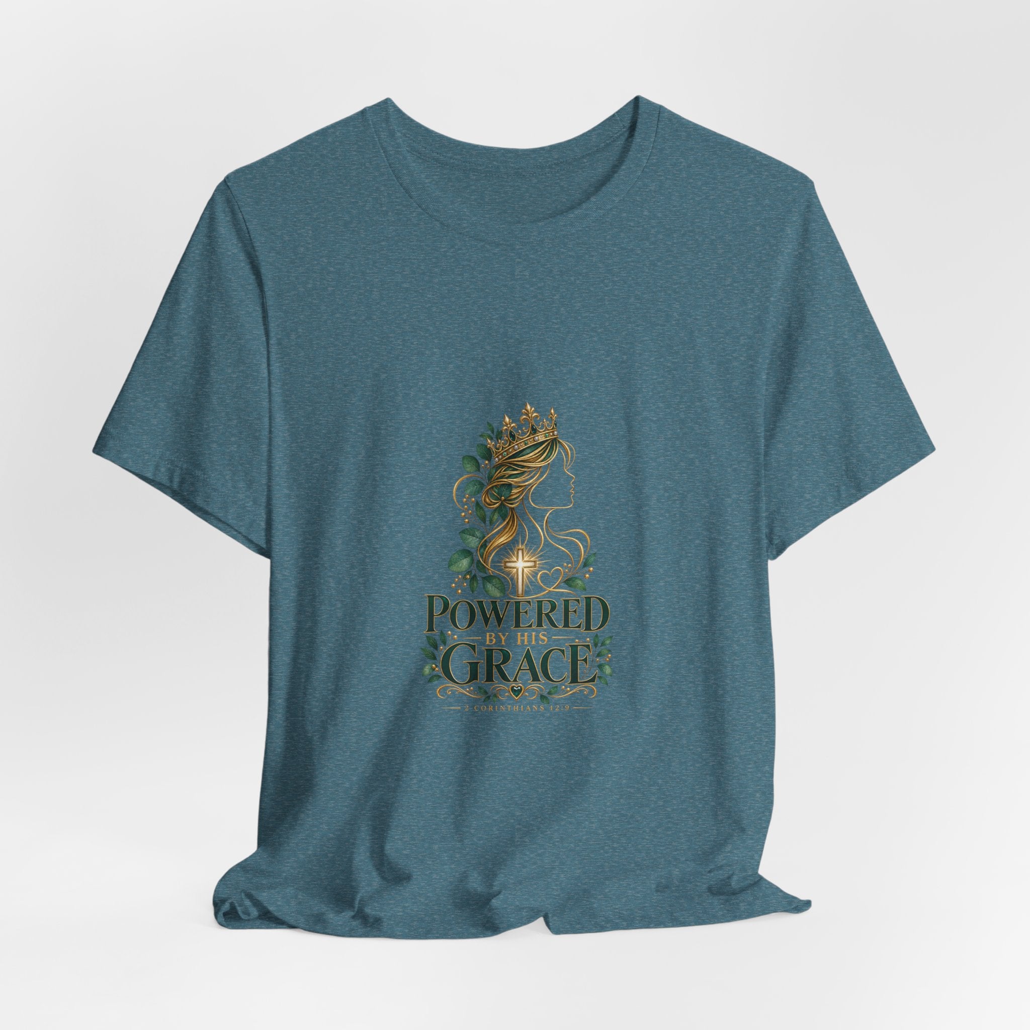 Powered by His Grace T-Shirt – 2 Corinthians 12:9