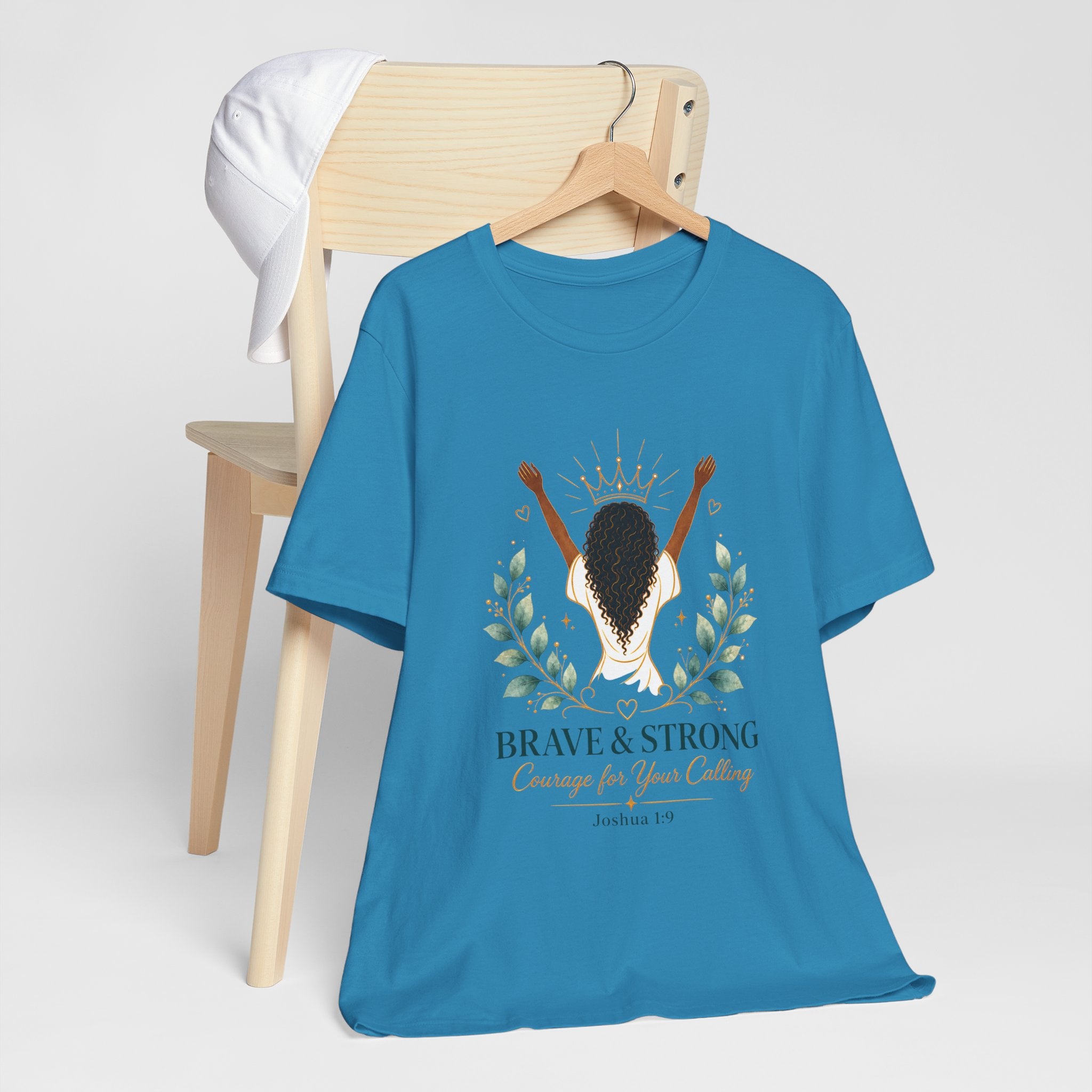 Brave & Strong Women’s Tee — ‘Courage for Your Calling’ Inspirational Christian Shirt (Joshua 1:9)