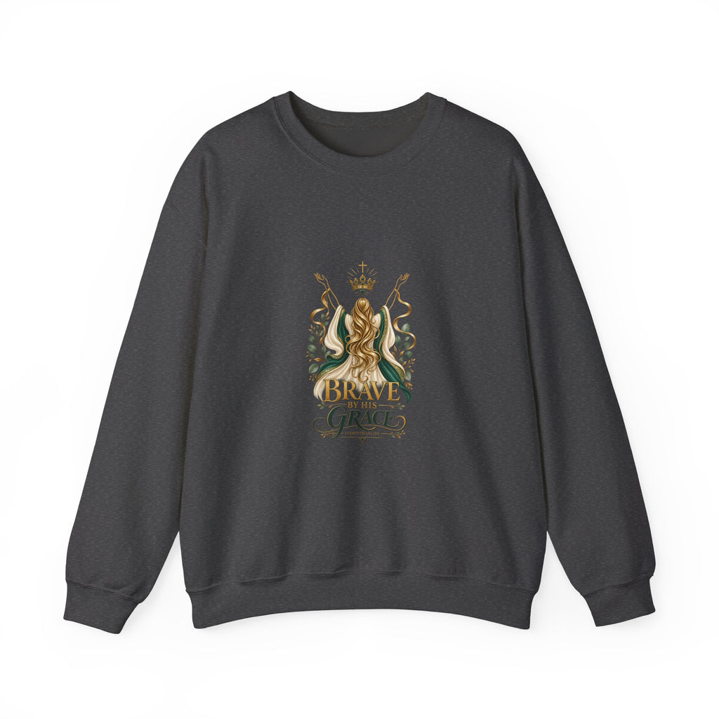 Brave by His Grace Sweatshirt – 2 Corinthians 12:9